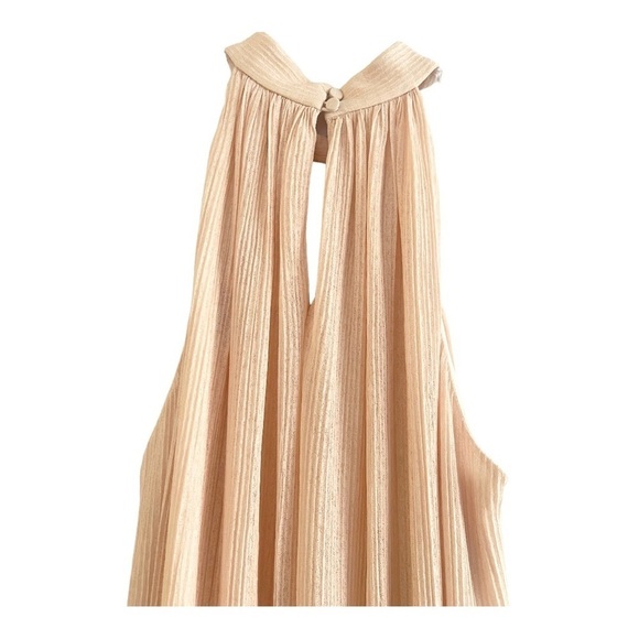 Jonathan Simkhai Textured Rita Halter Neck Shift Maxi Ruffle Dress NWT Sz Medium - Picture 10 of 11